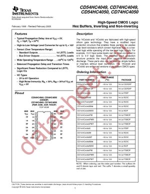 CD74HC4050PWG4 datasheet  